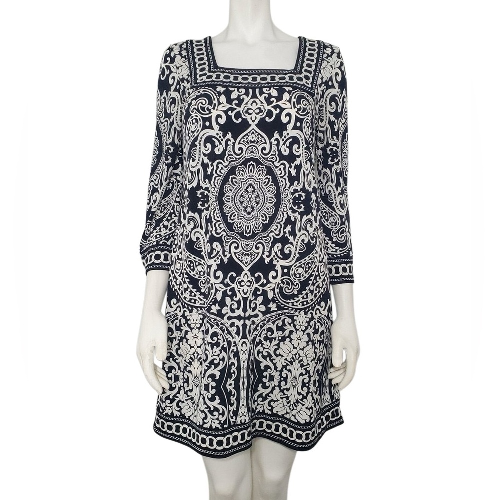 LOFT Damask Mini Dress Size XS Petite
